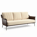 Canapé moderne en tissu beige avec structure en bois dimensions 210 x 80 x 75cm