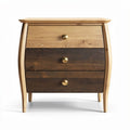 Table de chevet en bois avec trois tiroirs 70 x 40 x 50cm couleur naturelle et foncée