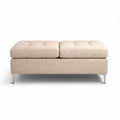 Ottoman en tissu beige 120 x 60 x 40 cm avec pieds en métal