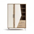 Armoire contemporaine en bois avec portes à deux tons et étagères dimensions 150 x 80 x 200cm