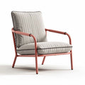 Fauteuil en métal rose avec coussin en tissu gris dimensions 80 x 75 x 90cm