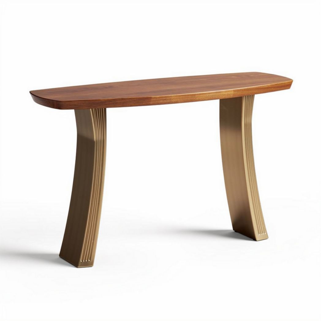 Table console en bois de acajou couleur bois 120 x 40 x 75cm